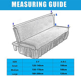 Printed Armless Futon Slipcover Stretch Futon Sofa Bed Cover Non-Slip Without Armrests Protector Machine Washable Futon Couch Slipcover -A-Small (120-140cm)