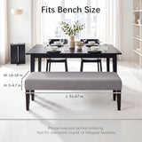 WOMACO Dining Bench Covers, Stretch Jacquard Removable Bench Slipcover, Dustproof Washable Seat Cushion Protector for Dining Room, Bedroom, Banquet (Dark Gray, Large)