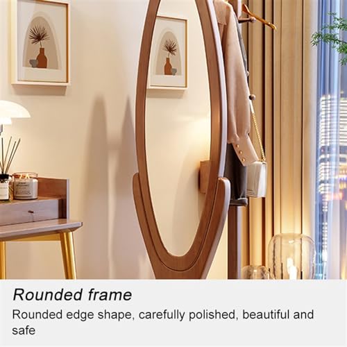 Full-Length Mirror Full-Body Floor Mirror, Rotatable Coat Rack, Bedroom Multi-Functional Fitting Mirror and Clothes Hanger Combination Full Length Floor Mirror (B)