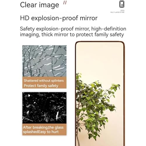 Floor-Standing Solid Wood Rotating Coat Rack，Wooden Rotating Coat Rack with Full Length Mirror Solid Clothes Hanger Stand Decorative Wall Mirror with Rotating Base Freestanding Floor Mirror