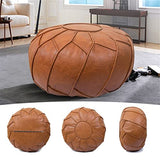 Retro Morocco PU Leather Pouf Home Tatami Decor Unstuffed Cushion Ottoman Sofa Living Room Footstool