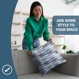 Americanflat 18x18 Throw Pillow with Sewn-in Insert - All-in-One Decorative Pillows - No Cover Needed - Soft and Durable Cushion for Bed or Sofa - Polyester - Blue and White