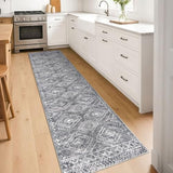 Washable Runner Rug 2x8 ft Non-Slip Hallway Runners, Grey