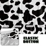 Black White Cow Pattern Armless Futon Cover, Machine Washable Sofa Slipcover with Stretch Bottom Anti-Slip Non Armrest Couch Chair Covers