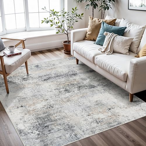 4x4 Rug Square Washable: Non Slip Abstarct Entryway Area Rugs