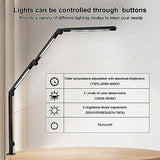 LED Desk Lamp with Clamp & Flexible Arm - 3 Light Sources, 4 Color Modes & 5 Brightness Levels, Eye-Caring Table Light with Memory Function