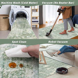 4x5 Washable Entryway Rug – Non-Slip Modern Abstract Sage Green