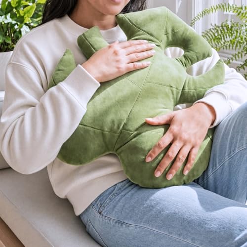 Green Philosophy Co. Monstera Leaf™ Pillow - Mossy Earth - Large Soft Plant-Shaped Plush Cushion for Couch, Bed, or Reading Nook - Cute & Unique Nature-Inspired Decor Throw Pillow