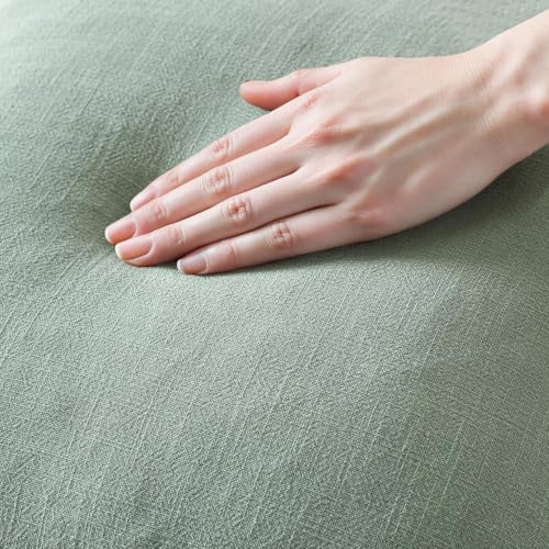 MIULEE Boho Linen Fringe Decorative Throw Pillow Covers Aqua Green 20x20