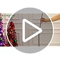 N&T NIETING Pop Up Christmas Tree with Lights & 30 Balls, 5Ft Collapsible Silver Tinsel Christmas Tree Decoration for Holiday Home Office Decor