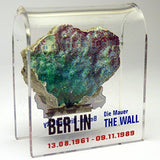 Original Piece of the Berlin Wall - Authentic Souvenir from the Real Wall in Germany Mounted in Acrylic Display (Small (2"X2"), Divided City)