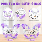 Purple Office Supplies Butterfly Acrylic Desk Decor for Women, Inspirational Christian Gifts with Bible Verse, Purple Desk Accessories, Religious Butterfly Home Decoration Birthday Gift