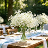 Yastouay Babys Breath Artificial Flowers, 6Pcs Fake White Babys Breath Flowers Artificial Bulk, Real Touch Faux Babies Breath Gypsophila Bouquet for Wedding Floral Arrangement Party Decor