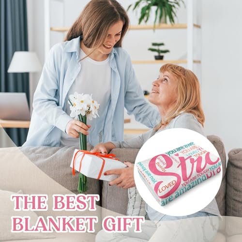 Super Soft Hug Blanket for Women 50"x60" Thinking of You Gift for Her | Inspirational Healing Gift for Cancer Patients, Post Surgery Recovery, Chemo Support, Hospital Stay