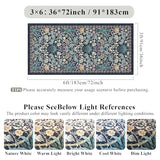3x6 Washable Non-Slip Entryway Rug: Floral Indoor Runner Rugs Floor Carpet for Hallways Kitchen Bedroom Laundry Bathroom Beside Bed - Stain & Fade Resistant, Boho Botanical Design 3x6 Blue