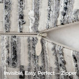 Boho Striped Decorative Throw Pillow Covers 20"X12" Set of 2,Gray White