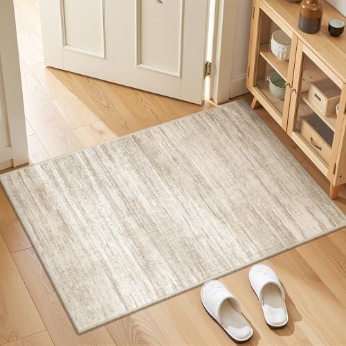 2x3 Rug Non Slip, Small Washable Entryway Rug,Brown