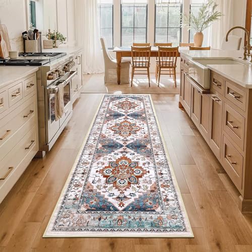 Runner Rug for Hallways Non Slip Washable Boho 2x6 Hallway Low Pile Throw Rugs Vintage Carpet Runners for Entry Way, Kitchen, Laundry Room, Bathroom