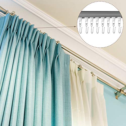 Jetec 60 Pcs Metal Curtain Track Hooks S Shaped Small Curtain Metal Drape Wire Hooks for Ceiling Drape Track (Silver)