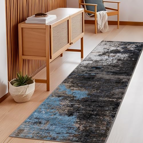 GarveeHome Machine Washable Runner Abstract Hallway Rugs 2x6 Grey Brown