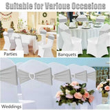 Silver Grey Chair Sashes 50 Pack Spandex Grey Sashes for Chairs Covers Universal Stretch Chair Sashes Band with Heart Buckle Slider for Wedding Banquet Party Decorations