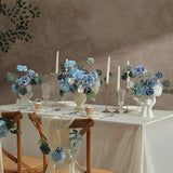 Garisey Artificial Flowers Combo Box Set Dusty Blue Flowers for DIY Wedding Bouquet Arrangements Bridal Shower Party Home Decorations(White Blue Rose)