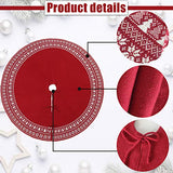 Christmas Tree Skirt, Christmas Decorations,Knitting Wool Retro Small Snowflake Xmas Tree Skirt Decorations,Can be Used as a Shawl.(48 Inch,Red)…