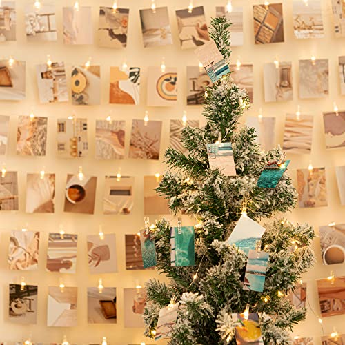 LUSHARBOR Photo Clips String Light, Fairy Lights with 51 Clear Clips, Battery Operated String Lights with Clips for Pictures, Room Decorations for Dorm Wall Bedroom