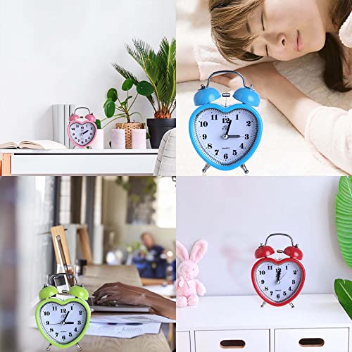 Heart Shape Alarm Clock No Ticking Light For Time Clocks