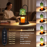 Candle Warmer Lamp Adjustable Timer Electric－Green Flower-Shaped Wax lamp