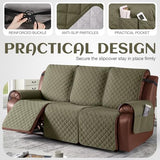 KinCam 100% Waterproof Recliner Loveseat Cover with Console X1, Recliner Couch Covers X1, Recliner Chair Covers X1(Gray Green)