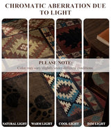 YIHOUSE Rustic Cabin Area Rug 5x7,Machine Washable Lodge Bear Rug,Non-Slip Low Pile Print Pattern Southwestern Rug for Living Room Bedroom