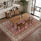 Rugland 6x9 Area Rugs for Living Room, Vintage Washable Area Rug, Burgundy