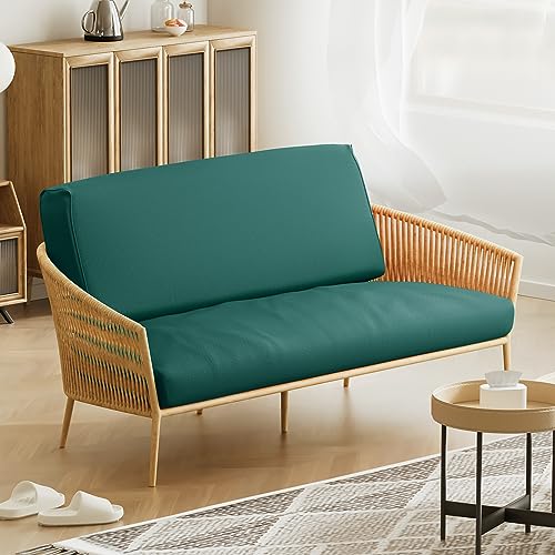 Magshion Futon Cover Slipcover with Elastic Bottom Thick Sofa Bed Furniture Protector Covers for Washable Twin Size 39"x75"x6" Teal Green