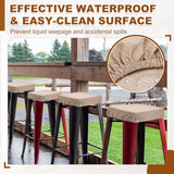 uxcell 2 Pcs Seat Covers for Dining Chairs, Bar Stool Covers Stretch Chair Seat Protector Waterproof Saddle Stools Slipcover with Elastic Band for Kitchen Bar, Diamond Pattern Dark Gray