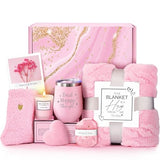 Birthday Gifts for Women Mom Best Friends Sister Her Wife Daughter Girlfriend Teacher Coworker, Mothers Day Christmas Valentines Day Self Care Get Well Soon Gift Basket, Luxury Rose Bath Spa Gift Set