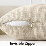 MIULEE Burlap Linen Throw Pillow Covers 20x20 Inch Set of 2 Beige
