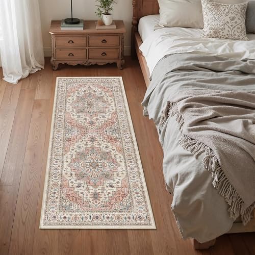 2x5 Vintage Runner Rug Low Pile Non-Slip Washable Kitchen Rug