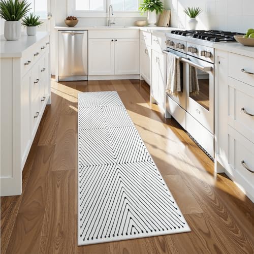LIVEBOX Washable Runner Rug 2x6, Modern Kitchen Runners Entryway Runner Rug, Non-Shedding Non-Slip Indoor Carpet for Hallway Kitchen Entryway Laundry Room Bathroom