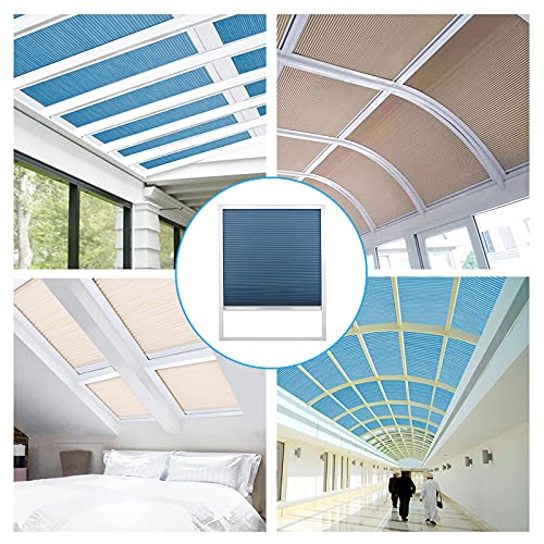 TIPIACE Manual Pattern Cellular Shades Cordless Honeycomb Blinds Full Blackout Fabric Window Shades for Skylight (White 93021A)