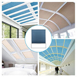 TIPIACE Manual Pattern Cellular Shades Cordless Honeycomb Blinds Full Blackout Fabric Window Shades for Skylight (White 93021A)
