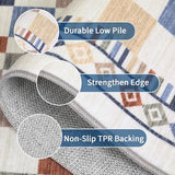 GarveeHome 2x8 Runner Rug for Kitchen Bathroom Colorful Modern Checkered