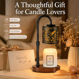 Dimmable Candle Warmer Lamp with Timer Adjustable Height for Scented Jar Candles Electric Candle Wax Melt Warmer for Home Decor Christmas Birthday Gifts for Women Mom(Hummingbird)