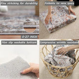 CHAMPLANT Area Rug 8x10 Washable Rug Brown Vintage Traditional Mat Distressed Indoor Foldable Thin Retro Accent Floral Non Slip Carpet Living Room Dining Room Office