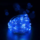 2 Pack with Timer Function Battery Operated Dewdrop Led Lights,Mini Fairy Lights for Home Parties Christmas/Halloween Holiday Decoration,6 Hours on/18 Hours Off,30 LEDs,10 Feet (Blue)