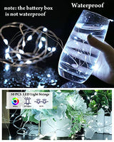 Riakrum 50 Pack 10 ft 30 LED Fairy Lights Battery Operated, Christmas Tiny String Lights Bulk Starry Light Waterproof for Mason Jars Wedding Party Christmas Centerpiece Table Decor, White