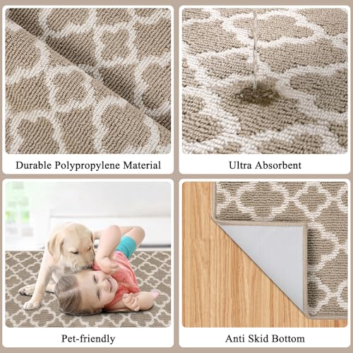 Runner Rug for Hallway 2'8" x 12' Non Slip Kitchen Runners Beige