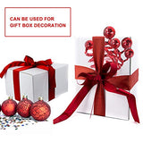 6PC Set Red Christmas Tree Decoration Sequins Ball Curly Pick, Christmas Tree Decorations Christmas Tree Topper Star Home Office Perfect Party Decorations Gifts