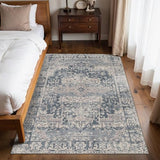 Blue 4x6 Area Rug Washable Rug for Living Room Bedroom Office