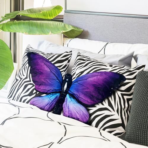 Kobataro Butterfly Decorations Pillow Decorative Throw-Pillow Stuffed Animal Plush Gifts for Women Decor for Room Home Garden 24.4" x 16.5"